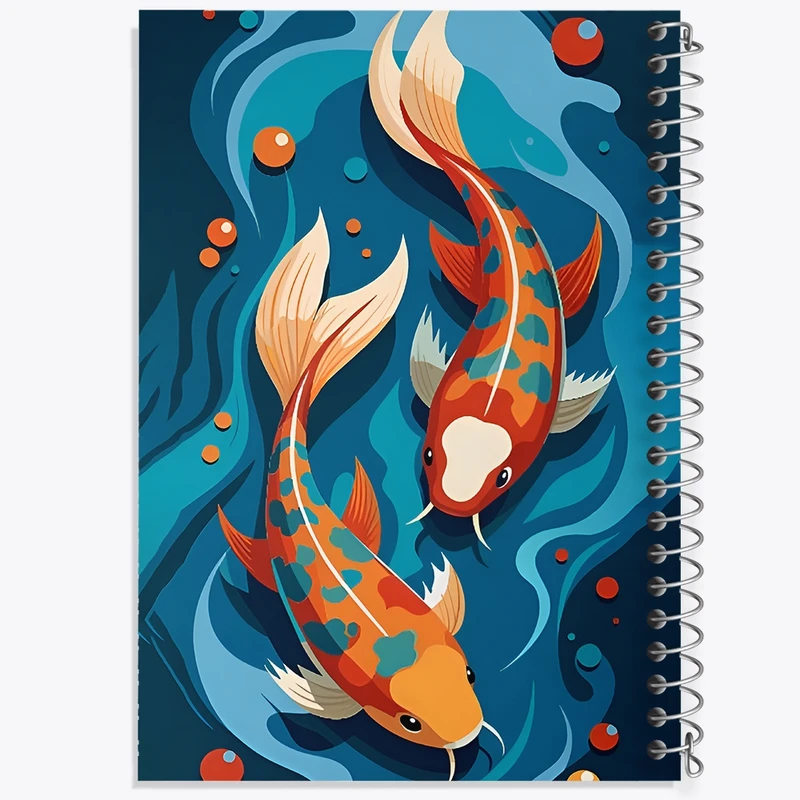 دفتر ژورنال نویسی 50 برگ خندالو مدل نقطه ای طرح ماهی کد F11990