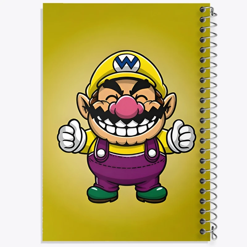 دفتر ژورنال نویسی 50 برگ خندالو مدل نقطه ای طرح واریو سوپر ماریو (Super Mario) کد F9430