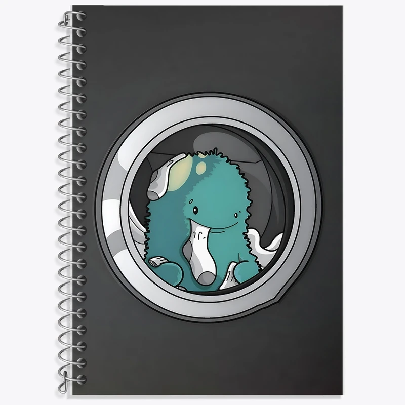 دفتر لغت 50 برگ خندالو طرح هیولا در ماشین لباسشویی کد F10545