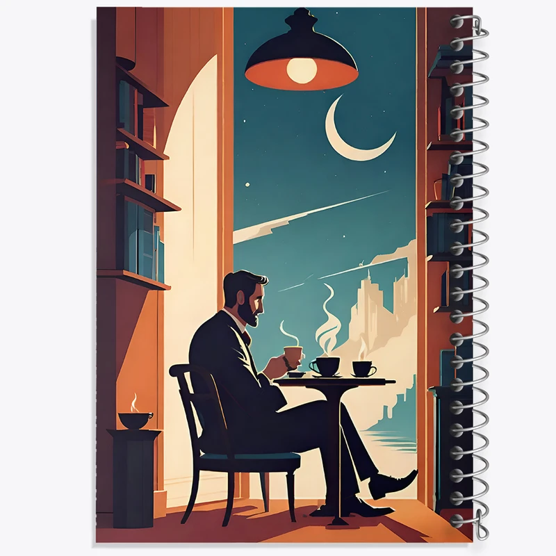 دفتر مشق 100 برگ خندالو طرح مرد عاشق قهوه کد F10543