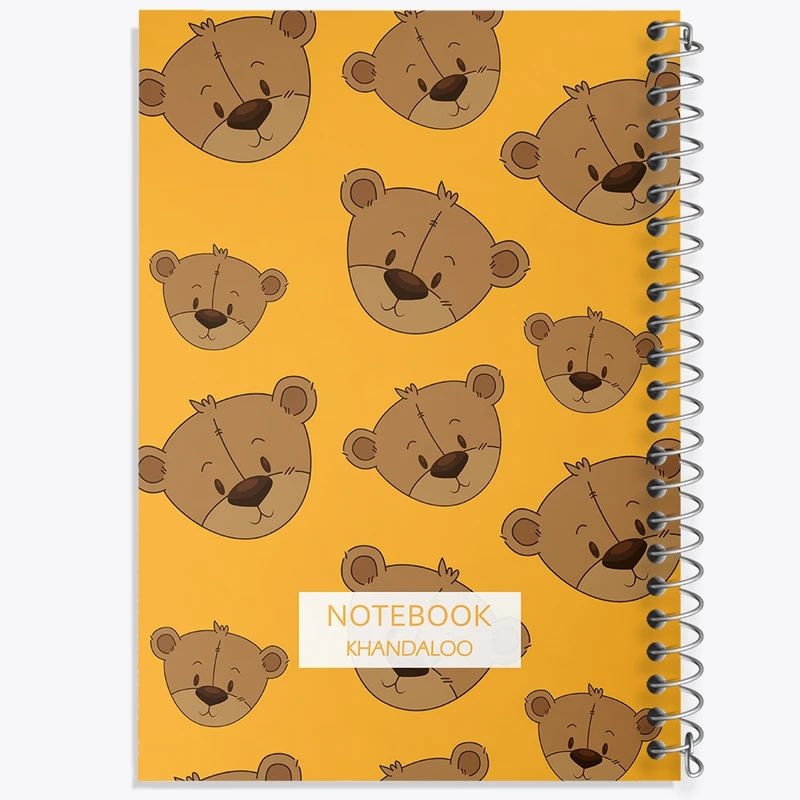 دفتر طراحی 50 برگ خندالو طرح پترن خرس کد N81