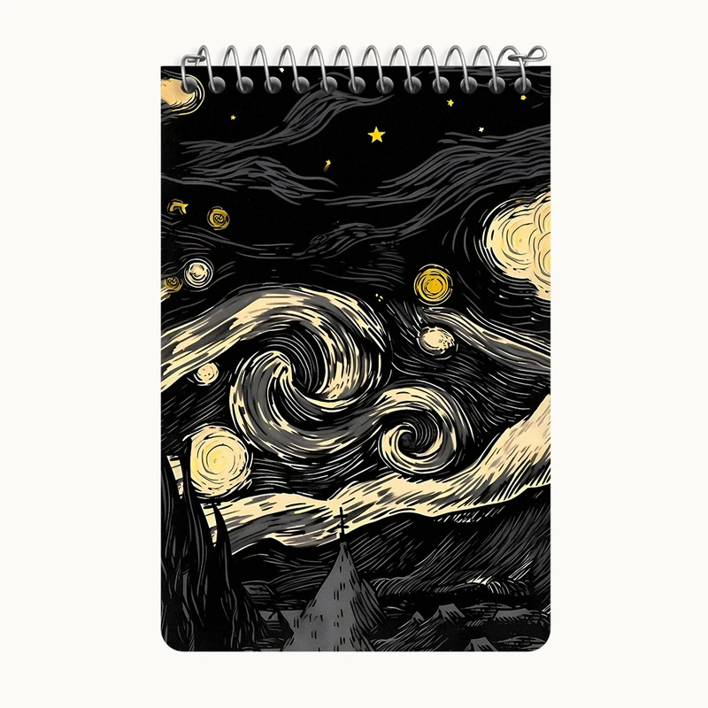 دفتر یادداشت 50 برگ خندالو طرح شب پر ستاره کد F4285