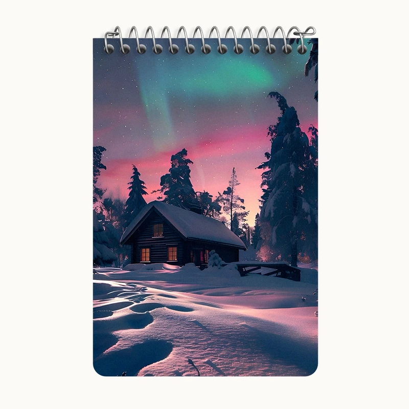 دفتر یادداشت 50 برگ خندالو طرح کلبه برفی کد F9943