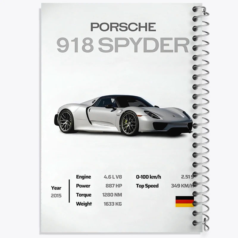 دفتر مشق 100 برگ خندالو طرح پورشه (Porsche) کد F13481