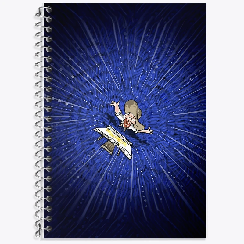 دفتر زبان 50 برگ خندالو مدل سه خط طرح ونسان ونگوگ کد F8795