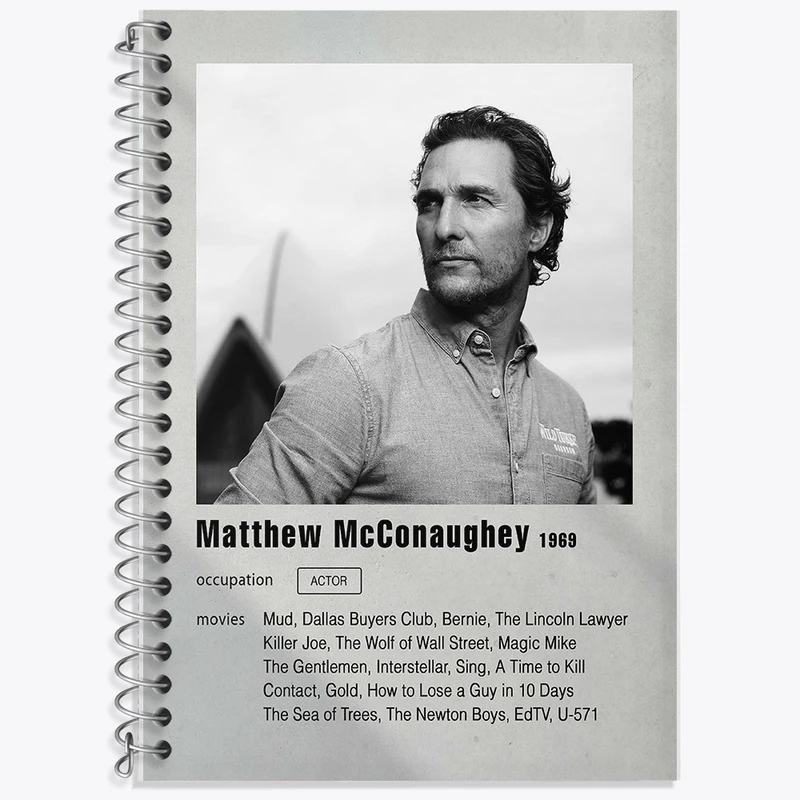 دفتر نت موسیقی 50 برگ خندالو طرح متیو مک کانهی (Matthew McConaughey) کد F11197