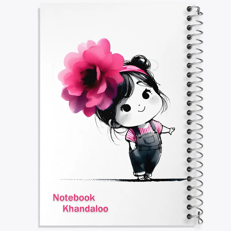 دفتر مشق 100 برگ خندالو طرح دخترانه کیوت کد N7018