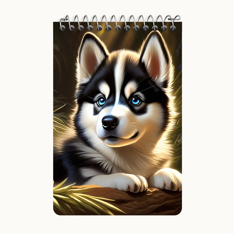 دفتر یادداشت 50 برگ خندالو طرح سگ هاسکی کد F5978