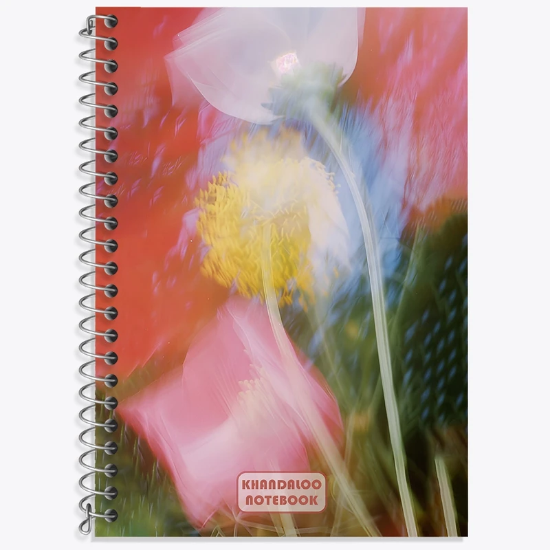 دفتر زبان 50 برگ خندالو مدل سه خط طرح گل گلی کد N8916