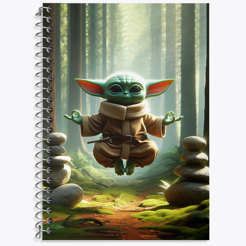 دفتر زبان دوخط 50 برگ خندالو طرح بیبی یودا کد F4422