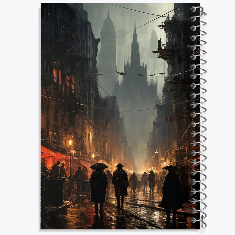 دفتر طراحی 50 برگ خندالو طرح خیابان بارانی کد F412