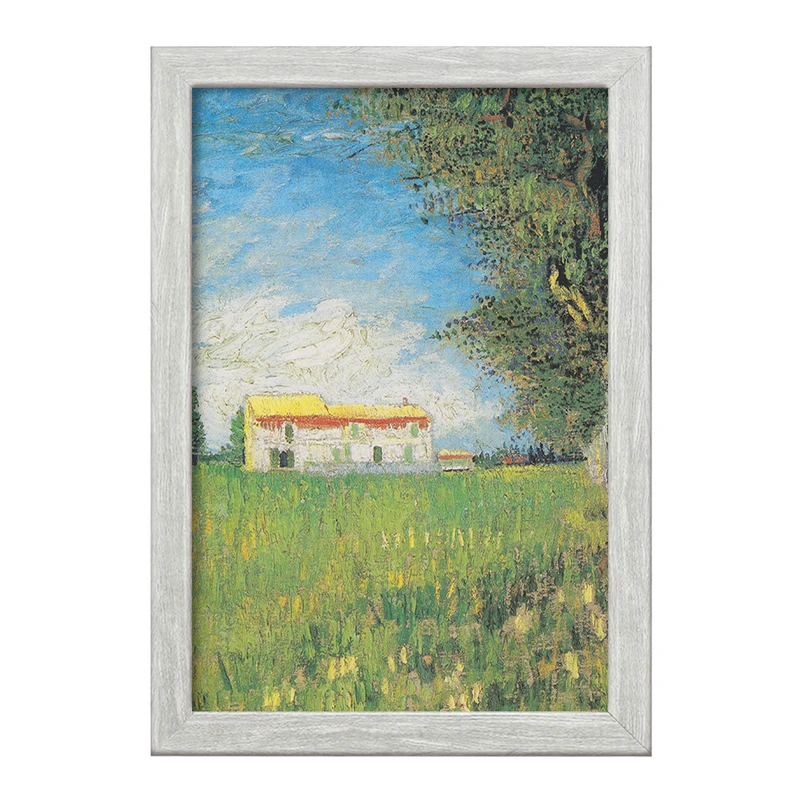 تابلو خندالو طرح خانه در مزرعه گندم ونسان ونگوگ (Van Gogh) کد 36786