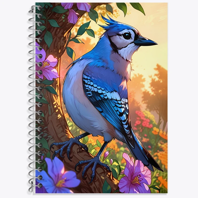 دفتر زبان 50 برگ خندالو مدل سه خط طرح پرنده کد F12688