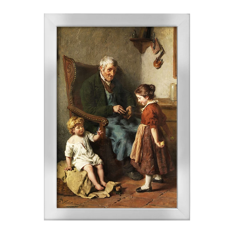 تابلو خندالو طرح نقاشی با پدربزرگ اثر فلیکس شلزینگر کد F12301