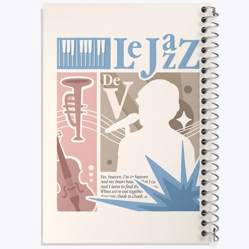 دفتر مشق 50 برگ خندالو طرح موسیقی جاز کد F10481