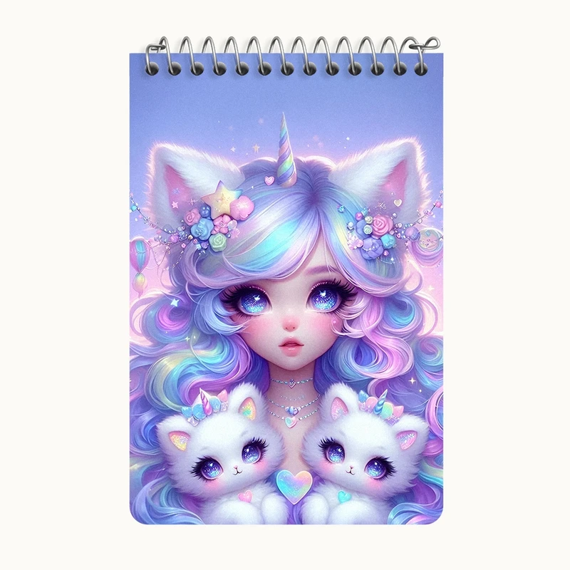 دفتر یادداشت 50 برگ خندالو طرح دخترانه کیوت کد F6064