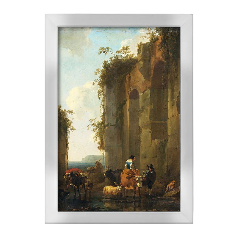 تابلو خندالو طرح نقاشی ویرانه ها در ایتالیا اثر نیکلاس پیترز برچم کد F12324