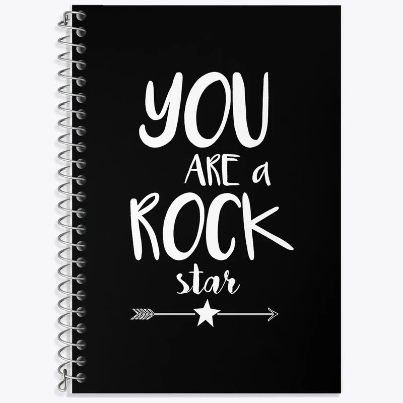 دفتر زبان 50 برگ خندالو مدل سه خط طرح You Are A Rock Star کد F11419