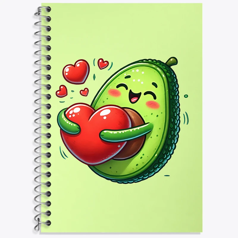 دفتر زبان 50 برگ خندالو مدل دو خط طرح آووکادوی بامزه کد N6681