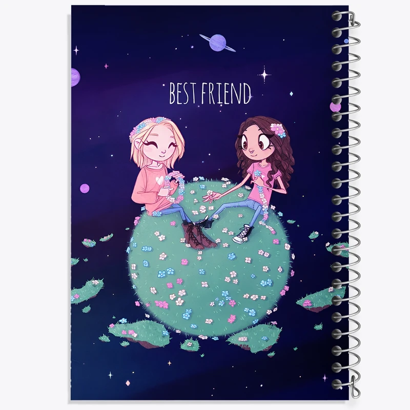 دفتر شطرنجی 50 برگ خندالو طرح بهترین دوست (Best Friend) کد N8197