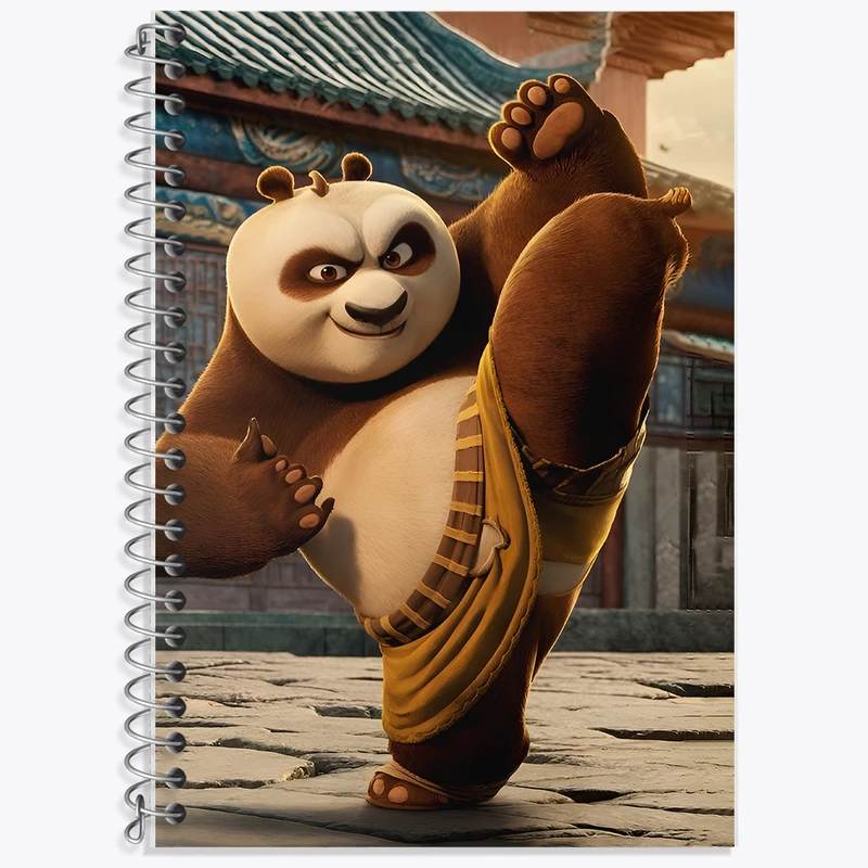 دفتر زبان 50 برگ خندالو مدل دو خط طرح پاندای کونگ فوکار کد F12725