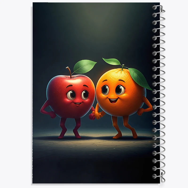 دفتر مشق 50 برگ خندالو طرح سیب و پرتقال کد F11756