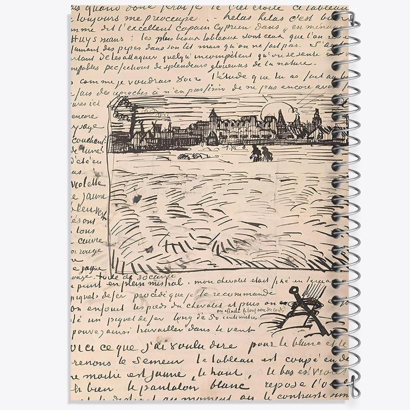 دفتر طراحی 50 برگ خندالو طرح دفتر طراحی ونسان ونگوگ (Van Gogh) کد N9373
