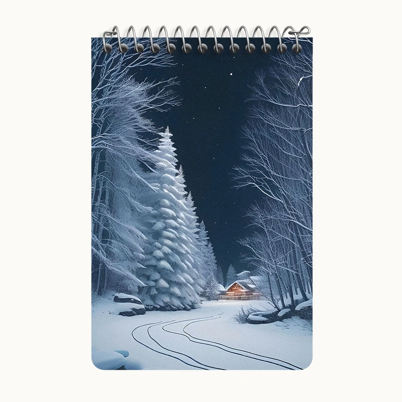 دفتر یادداشت 50 برگ خندالو طرح منظره برفی کد F10018