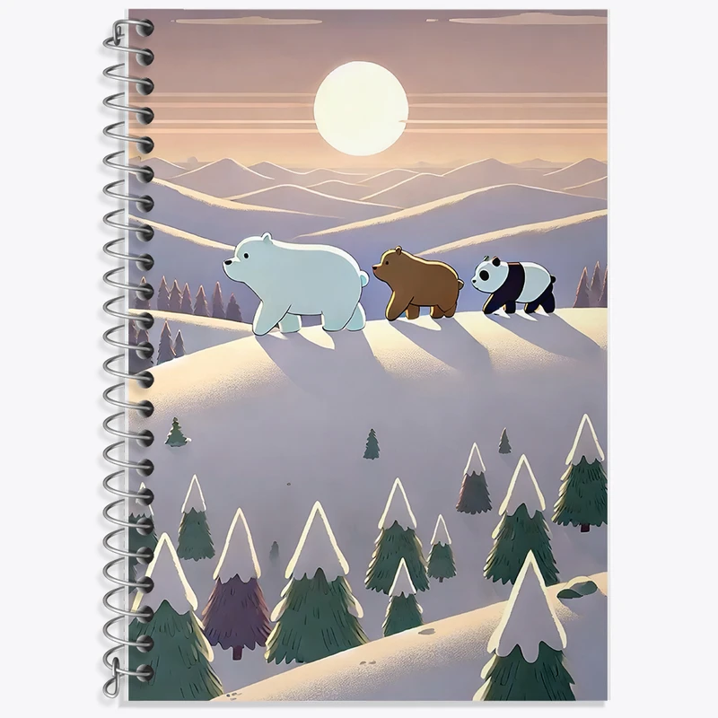 دفتر زبان 50 برگ خندالو مدل دو خط طرح سه خرس کله پوک کد F8756