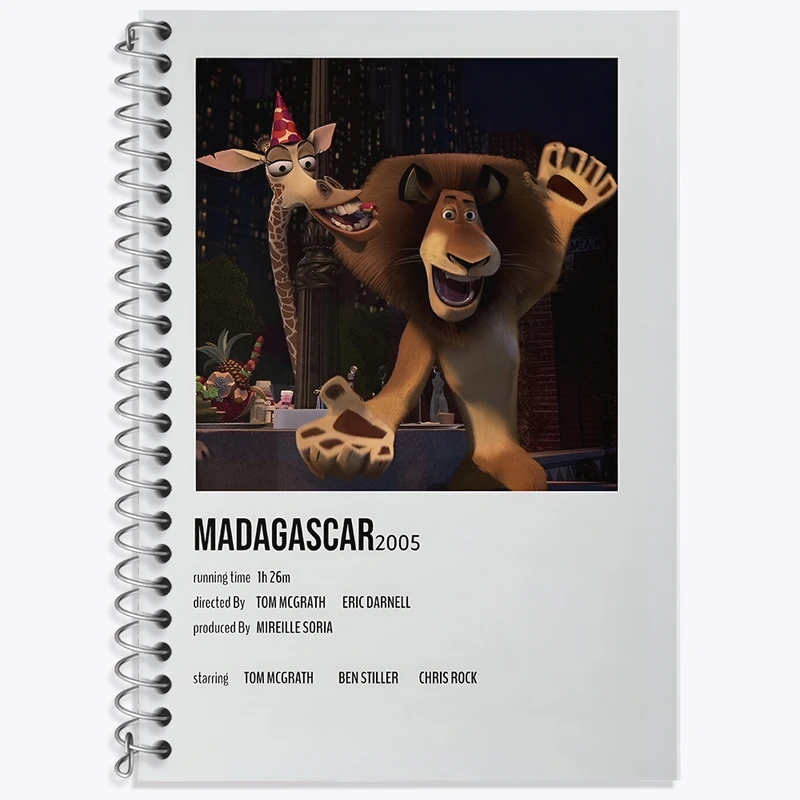 دفتر زبان 50 برگ خندالو مدل سه خط طرح ماداگاسکار (Madagascar) کد F13216