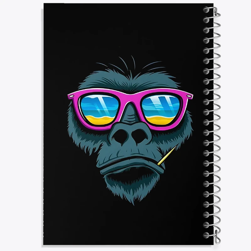 دفتر ژورنال نویسی 50 برگ خندالو مدل نقطه ای طرح گوریل کد F8867