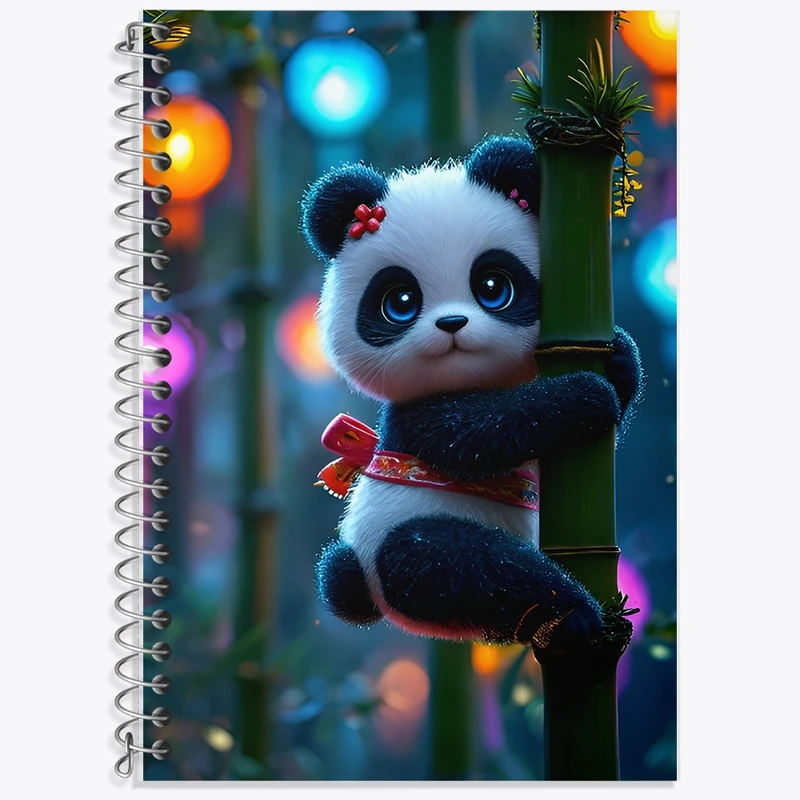 دفتر زبان 50 برگ خندالو مدل سه خط طرح پاندا کد F9895