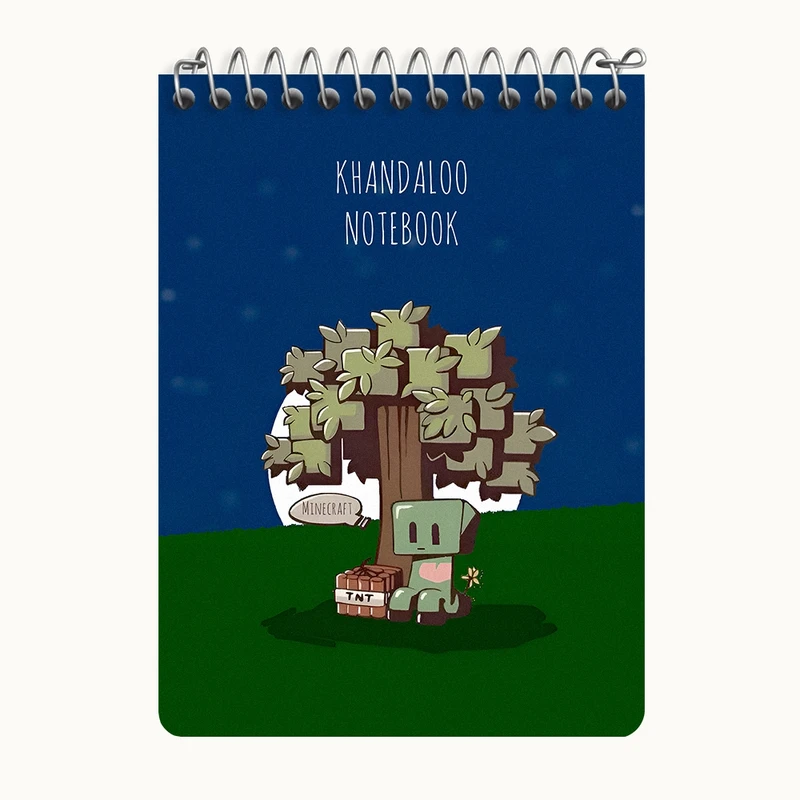 دفتر یادداشت 50 برگ خندالو طرح بازی ماینکرافت (Minecraft) کد N8788