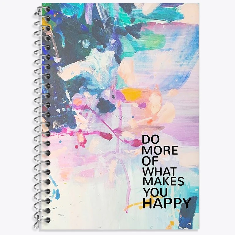 دفتر زبان 50 برگ خندالو مدل سه خط طرح Do More Of What Makes You Happy کد F11539