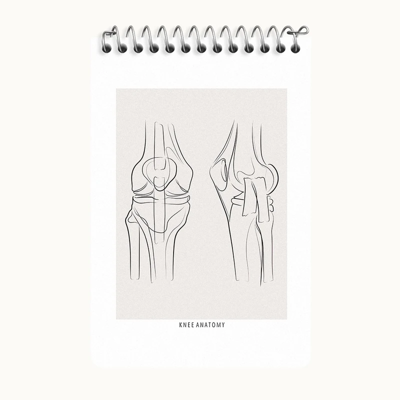 دفتر یادداشت 50 برگ خندالو طرح آناتومی زانو (knee Anatomy) کد F13916