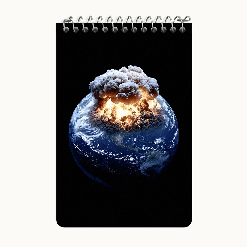 دفتر یادداشت 50 برگ خندالو طرح انفجار زمین کد F7806