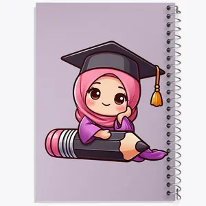 دفتر مشق 50 برگ خندالو طرح دخترانه با حجاب کد F3774