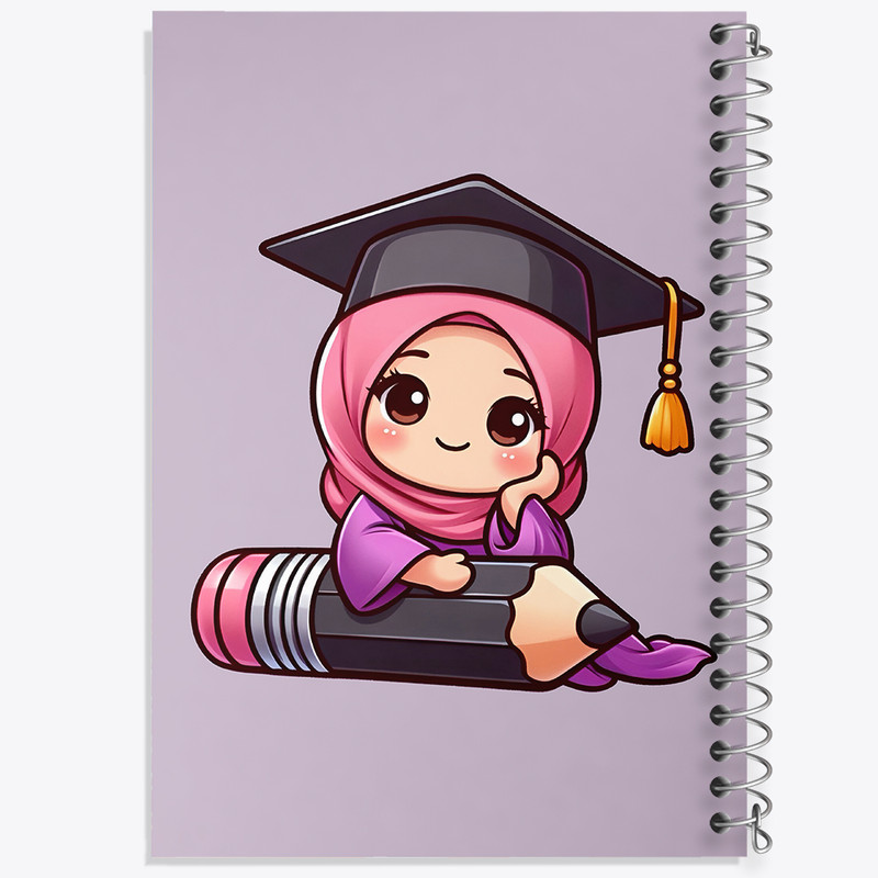 دفتر مشق 50 برگ خندالو طرح دخترانه با حجاب کد F3774