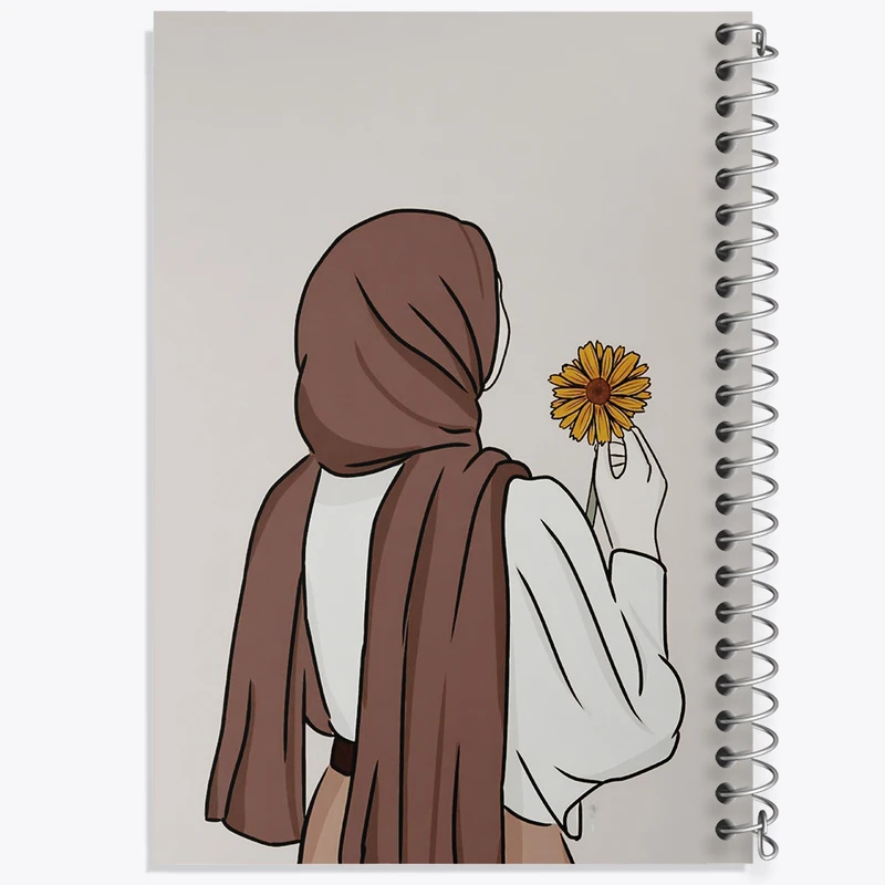 دفتر مشق 100 برگ خندالو طرح دخترانه مینیمال کد F3258