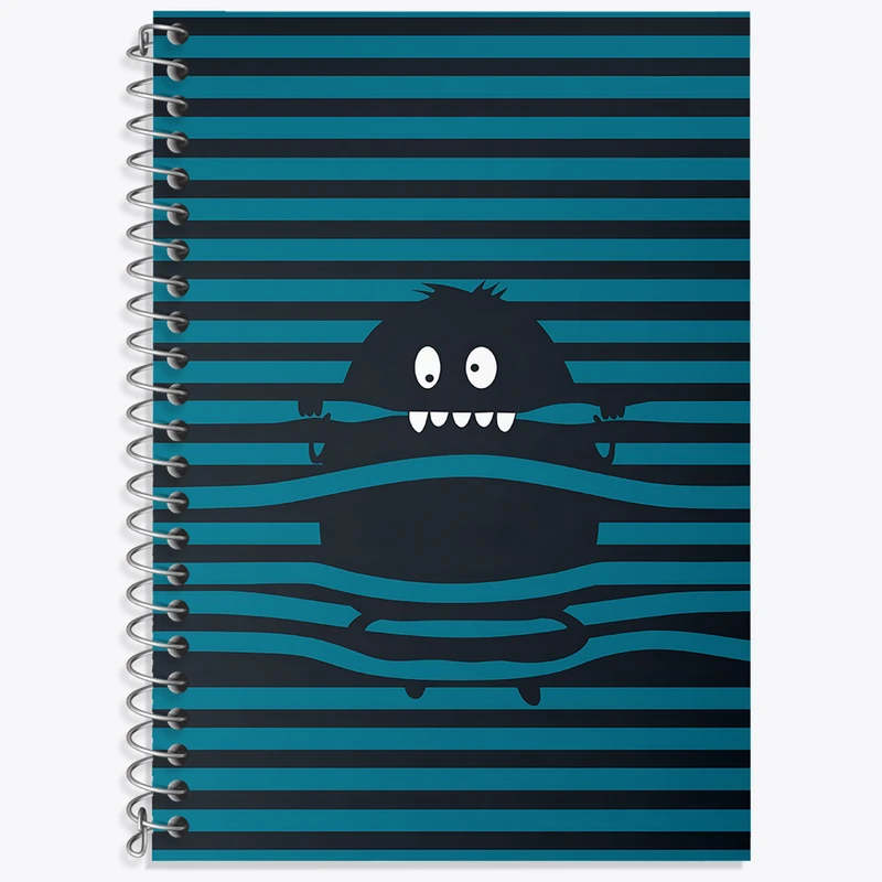 دفتر زبان دوخط 50 برگ خندالو طرح هیولای کیوت کد F4034