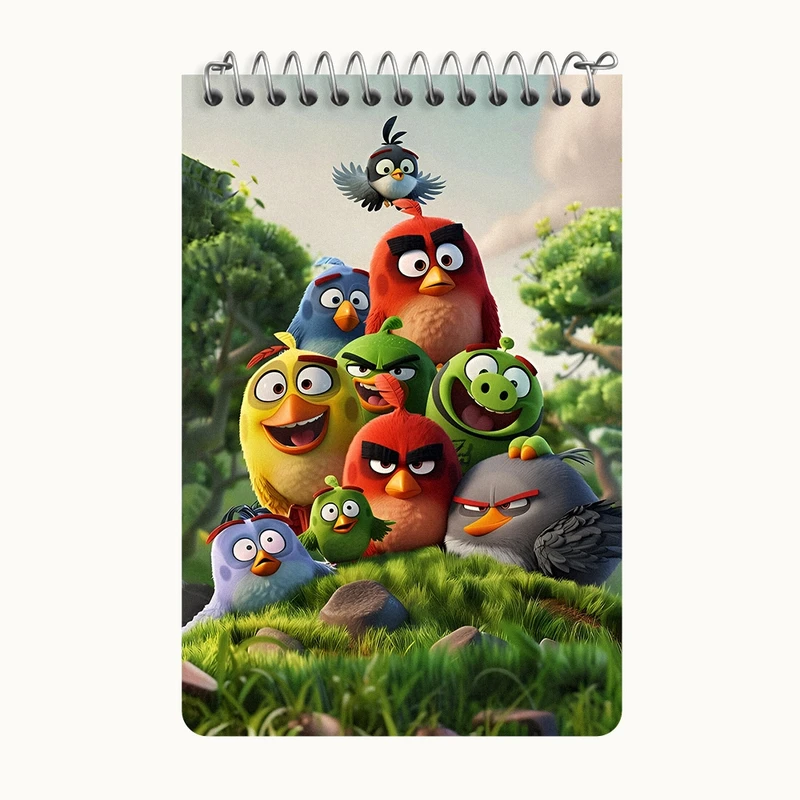 دفتر یادداشت 50 برگ خندالو طرح پرندگان خشمگین (Angry Birds) کد F6971