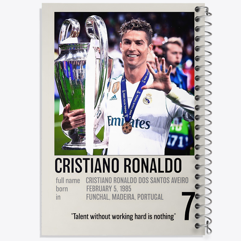 دفتر مشق 50 برگ خندالو طرح کریستیانو رونالدو کد F13472