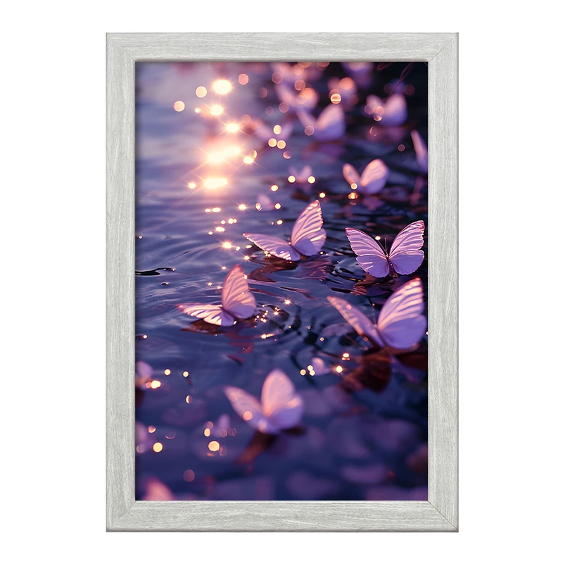 تابلو خندالو طرح پروانه بنفش کد F5254