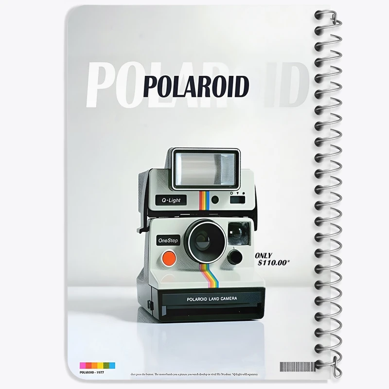 دفتر یادداشت 50 برگ خندالو طرح دوربین عکاسی پولاروید (Plaroid) کد F14137