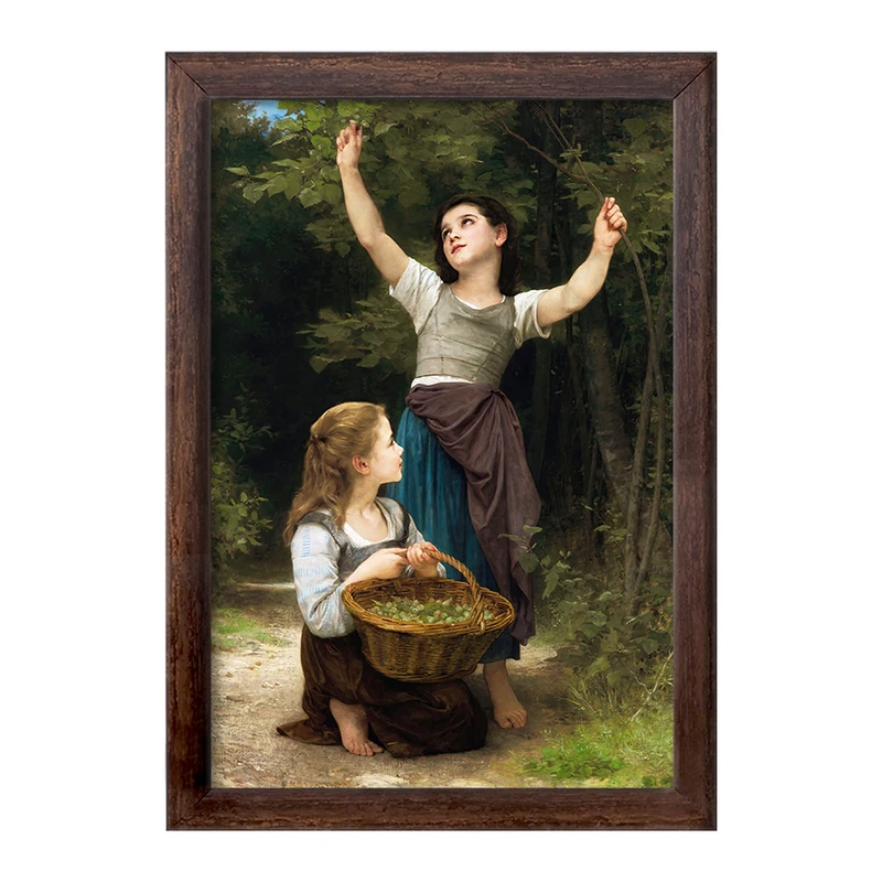 تابلو خندالو طرح نقاشی برداشت فندق اثر ویلیام بوگرو کد F12227