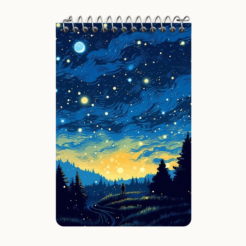 دفتر یادداشت 50 برگ خندالو طرح شب پرستاره کد F2944