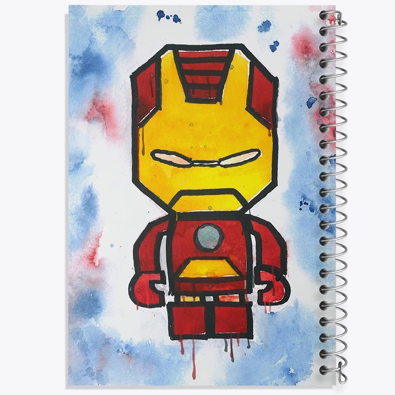 دفتر ژورنال نویسی 50 برگ خندالو مدل نقطه ای طرح مرد آهنی مارول (Marvel) کد F11349
