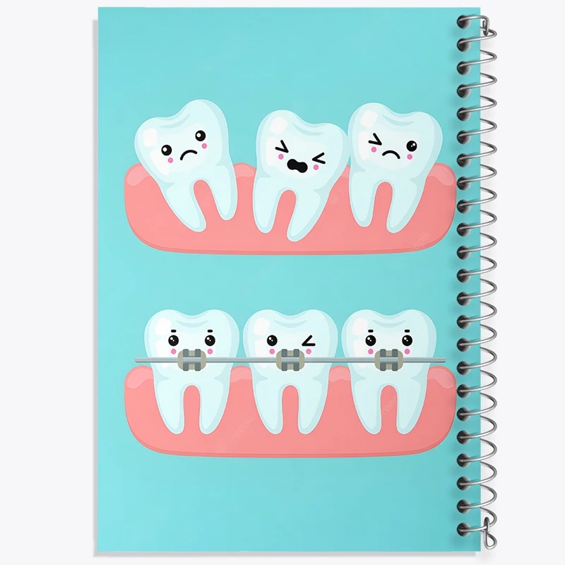 دفتر ژورنال نویسی 50 برگ خندالو مدل نقطه ای طرح دندان و دندان پزشکی کودکانه کد F9819
