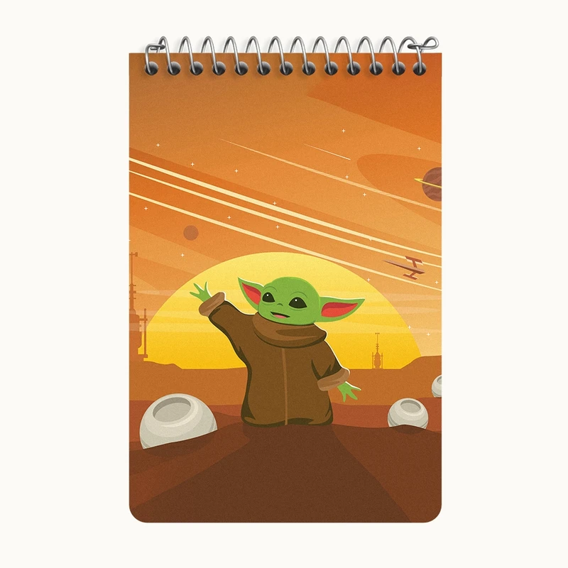 دفتر یادداشت 50 برگ خندالو طرح بیبی یودا کد F3583