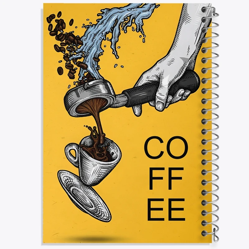 دفتر شطرنجی 50 برگ خندالو طرح قهوه (COFFEE) کد F11044